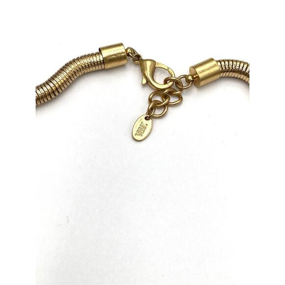 ZARA Necklace Gold Tone Chunky Statement with Rings 18” - Picture 6 of 10